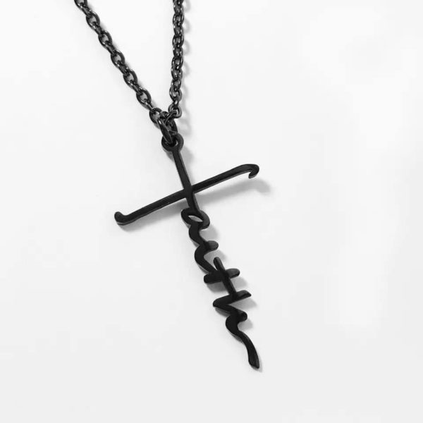 faith necklace black