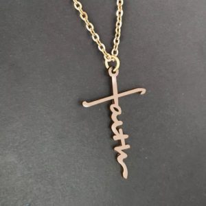 bronze faith necklace